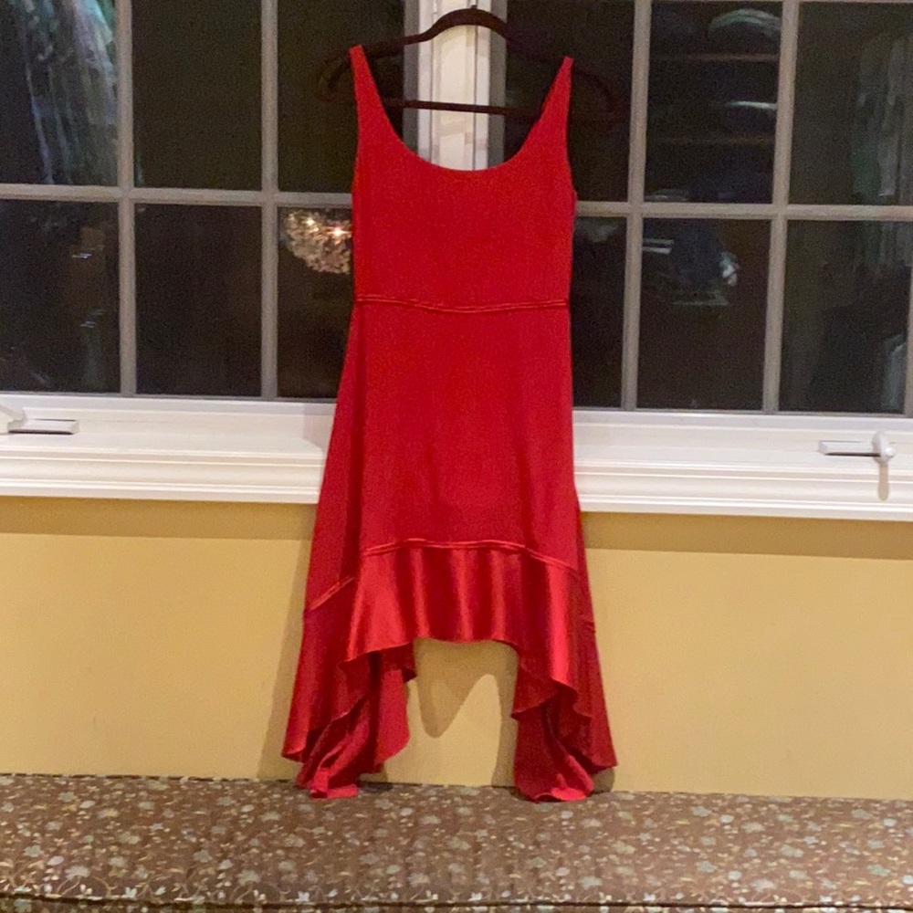 Red,silk,Elizabeth & James cocktail dress